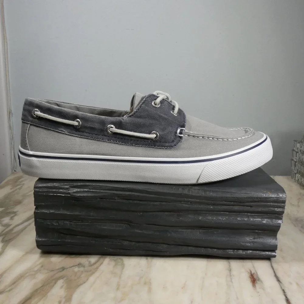 Sperry Men's Bahama II Boat Shoe, SW Grey/Navy, 11 M US